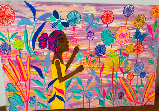 Dandelions of Light - Wood Sheet Painting