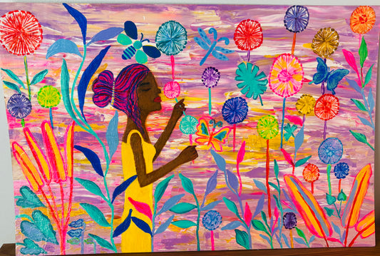 Dandelions of Light - Wood Sheet Painting