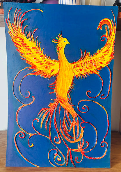Wings of the Eternal Flame - Wood Sheet Painting