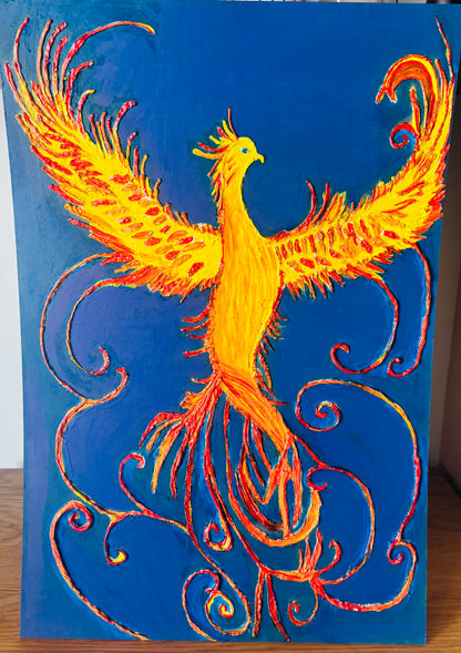 Wings of the Eternal Flame - Wood Sheet Painting
