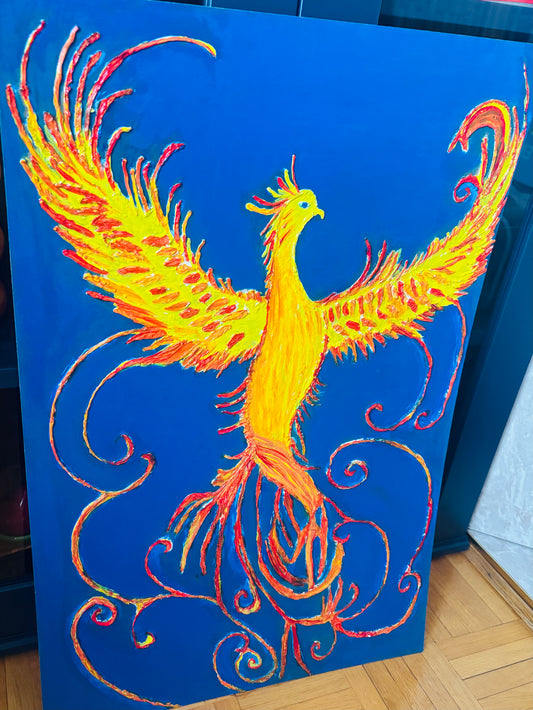 Wings of the Eternal Flame - Wood Sheet Painting