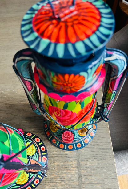 Hand-Painted Oil Lantern