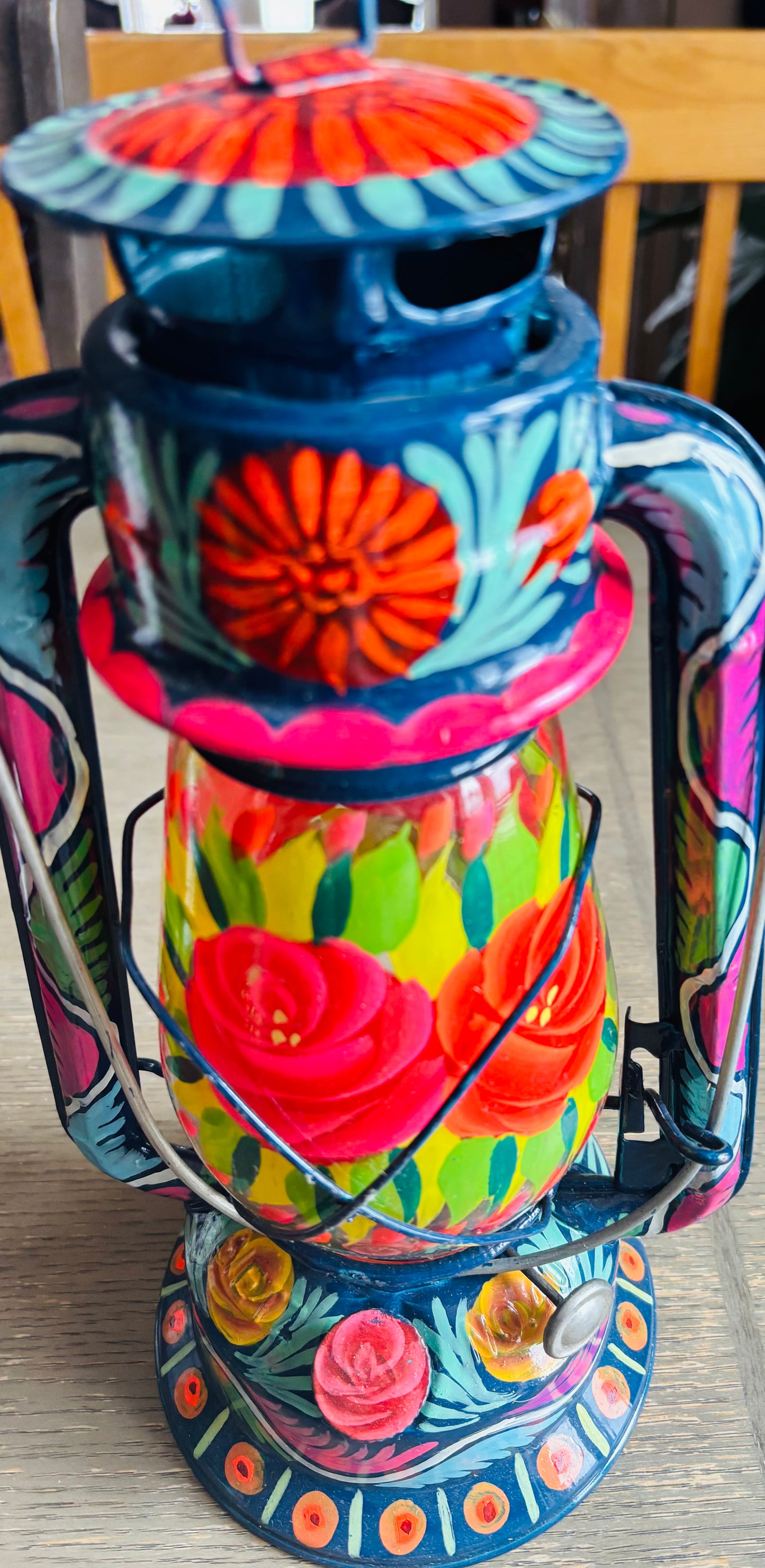 Hand-Painted Oil Lantern