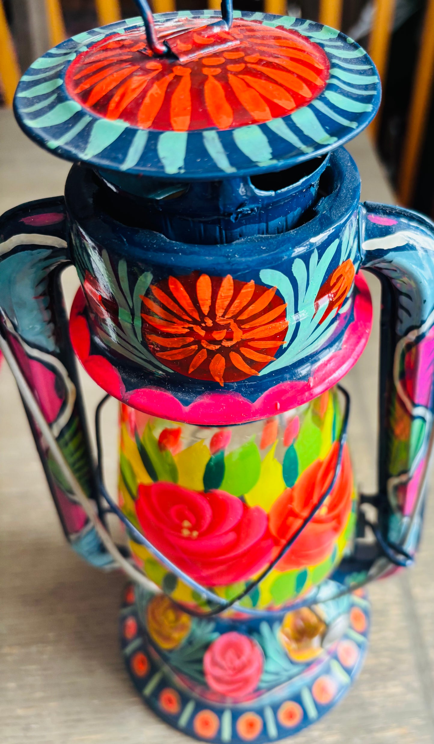 Hand-Painted Oil Lantern