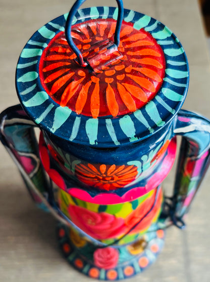 Hand-Painted Oil Lantern