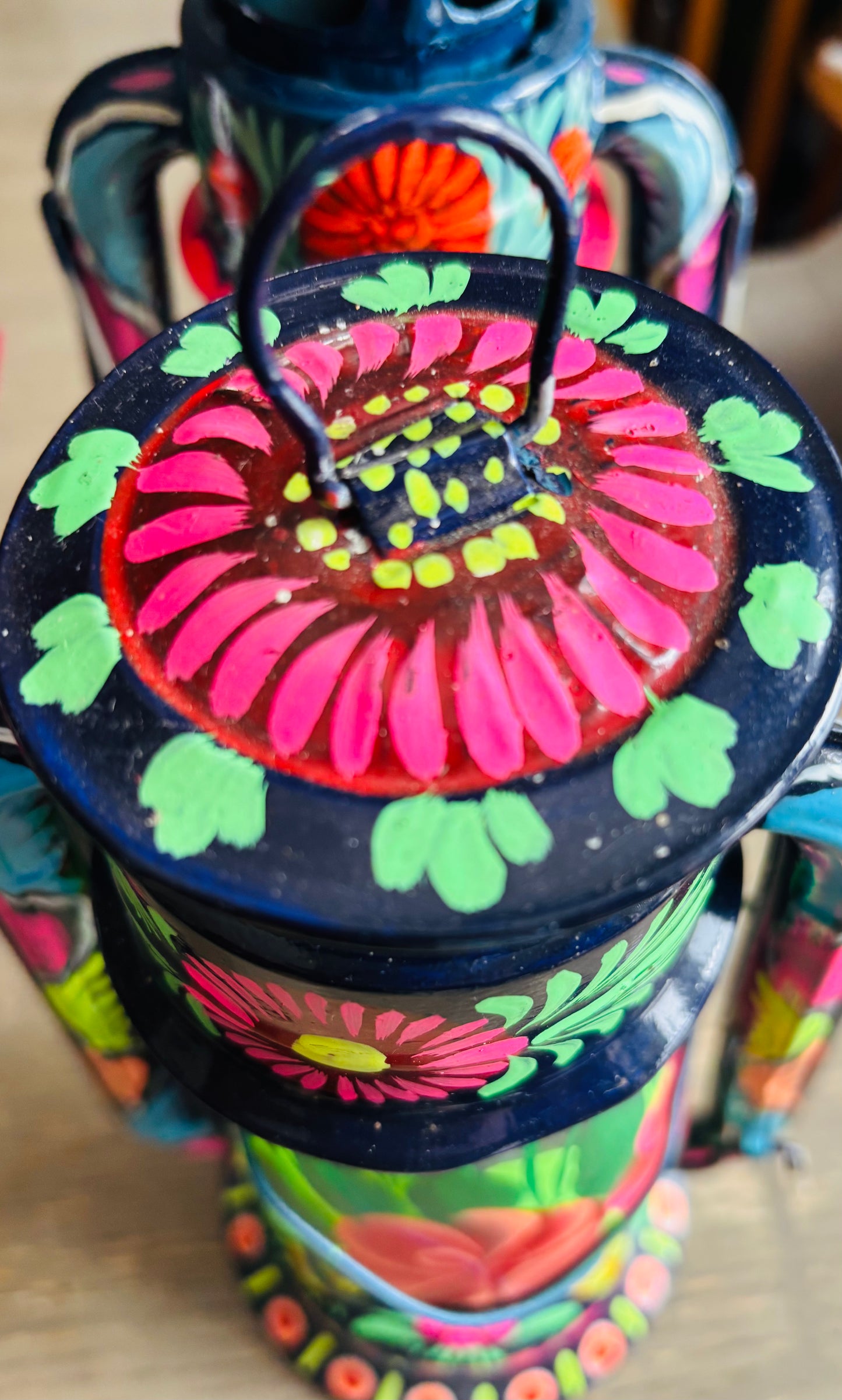 Hand-Painted Oil Lantern