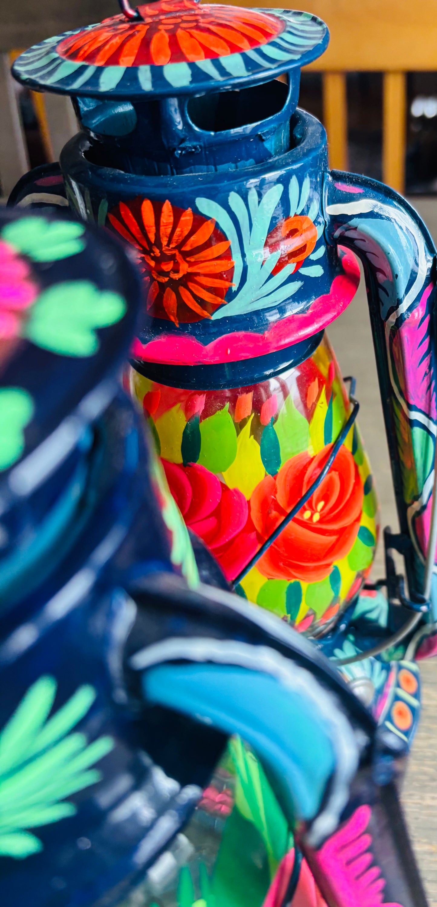 Hand-Painted Oil Lantern